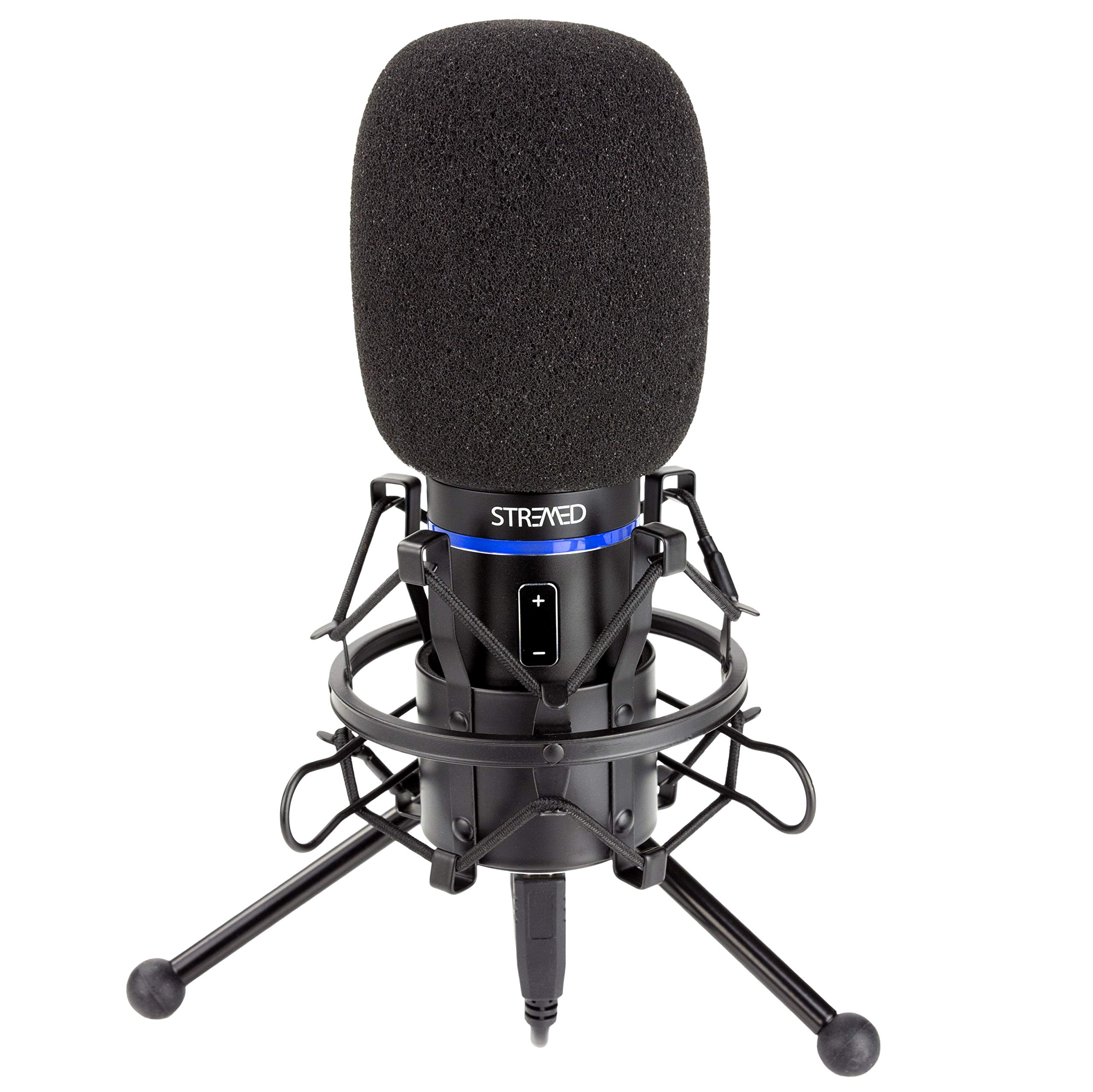 STRMD USB Microphone (Cardioid), Green Screen, Shock Mount, Tripod